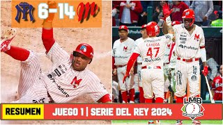 DIABLOS ROJOS pegó primero vs SULTANES DE MONTERREY en Juego 1 de la Serie del Rey  Resumen [upl. by Cardon]