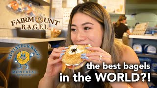 Trying the BEST BAGELS in the WORLD  StViateur vs Fairmount Bagel [upl. by Shifra]