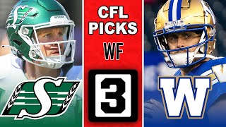 SASKATCHEWAN ROUGHRIDERS vs WINNIPEG BLUE BOMBERS CFL Picks and Predictions West Final [upl. by Cosenza]