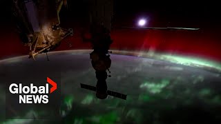 Stunning aurora borealis timelapse from space [upl. by Laszlo]