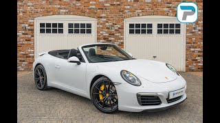 201616 PORSCHE 911 9912 CARRERA S CABRIOLET IN CARRERA WHITE METALLIC WITH BLACK LEATHER [upl. by Kelley]