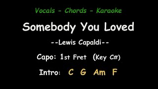 Somebody You Loved  Vocals Chords Karaoke [upl. by Puto]