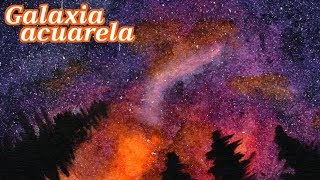 como pintar una galaxia con acuarela [upl. by Lusa]