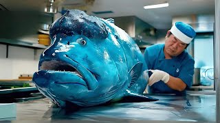 Explore Japanese cuisine How the chef prepares a Humphead wrasse worth over 10000 [upl. by Tiffy687]