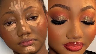 CLASSIC GOLD GLITTER MAKEUP TUTORIAL  How to apply glitter eyeshadow for beginners [upl. by Azilef]