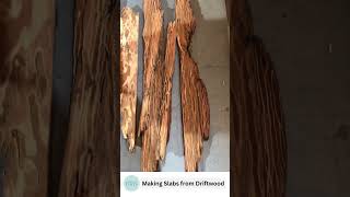 Making Slabs from Driftwood  Driftwood  DIY Project  woodworking woodart woodartist [upl. by Pollock]