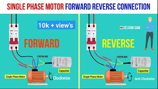 Single Phase Motor Reverse Forward Wiring Connection l Selvam sam [upl. by Naitsirhk435]