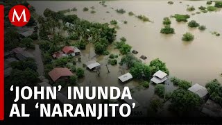 Inundaciones en El Naranjito por huracán John y desfogue de presas [upl. by Ydnar]