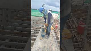 Mixing Sika Monotop with Sika Latex civilknowledgecambodia construction shorts [upl. by Esbensen]