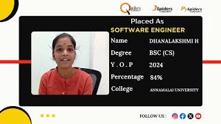 SUCCESS STORY OF SOFTWARE ENGINEER  QSpidersJspiders  Chromepet Chennai [upl. by Kerrill]