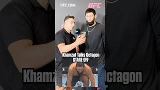 Khamzat Chimaev explains his octagon stare off ufc mma ufc308 [upl. by Evita]