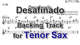 Desafinado by Antônio Carlos Jobim  Backing Track with Sheet Music for Tenor Sax [upl. by Lohner598]