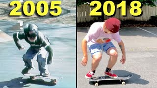 My First Kickflip VS My Kickflip Now [upl. by Atila]