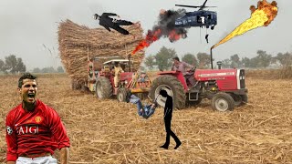 fiat tractor vs MF tractors trali Sugarcane trali [upl. by Primrosa]