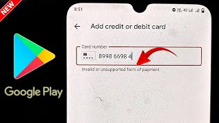 Playstore Invalid Or Unsupported Form Of Payment Problem  Invalid or Unsupported Form of Payment [upl. by Kathye476]