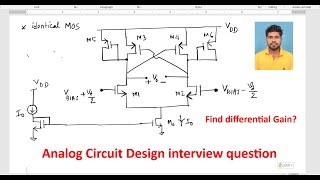 Analog Circuit Design interview question  find differential gain  Amit Bar [upl. by Urson]