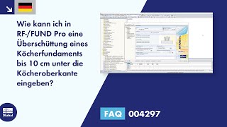 FAQ 004297  Wie kann ich in RFFUND Pro eine Überschüttung eines Köcherfundaments bis 10 cm unt [upl. by Mccourt]