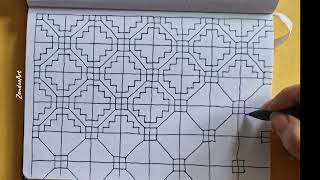 Easy zentangle pattern tutorial step by step [upl. by Anelis428]