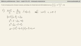 Proste równania wymierne  kurs [upl. by Worth]
