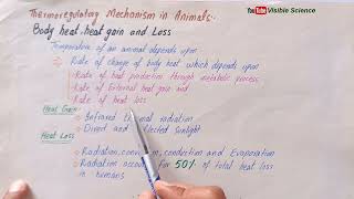 Thermoregulatory mechanism in animals  Body heat heat gain and loss  Class 12 [upl. by Assilla858]