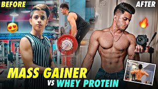 Mass Gainer Vs Whey Protein🤔  How To Gain Weight Faster  Pro Tips For Beginners￼💪🏻 [upl. by Elie155]