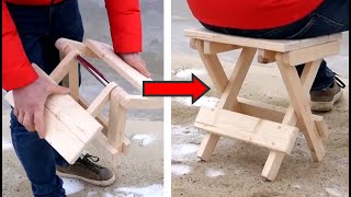 Cómo Hacer un TABURETE PLEGABLE  Tutorial de Banqueta de Madera  DIY Butaca Pequeño [upl. by Willamina993]