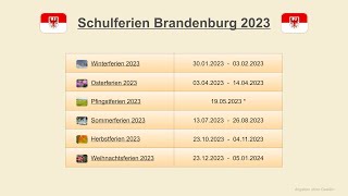 Schulferien Brandenburg 2023 [upl. by Gney206]