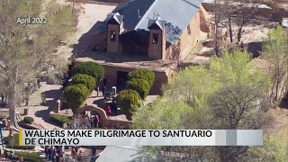 Thousands trek to El Santuario de Chimayó Tomé Hill [upl. by Jeraldine]