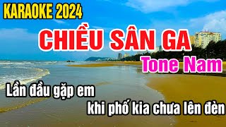 Chiều Sân Ga Karaoke Tone Nam Nhạc Sống gia huy beat [upl. by Alage]