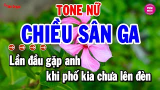 Chiều Sân Ga Karaoke Tone Nữ  Nhạc Sống Rumba Chất Lượng Cao  Tiên Organ [upl. by Odlareg438]