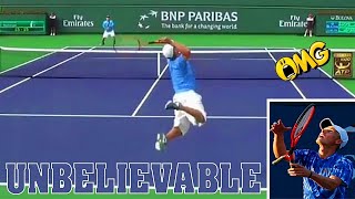 Brian Battistone 🔥 Most Unorthodox Tennis Server Ever Raket [upl. by Feldman]