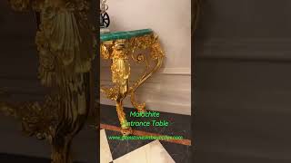 Noble Green Malachite Furniture Malachite Entrance Table With Brass [upl. by Einnahpets]