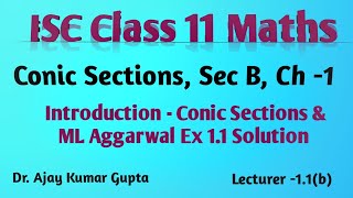 ISC Class 11 Maths  Conic Sections Introduction  Sec b  ML Aggarwal Ex 11 Solution [upl. by Scholem]