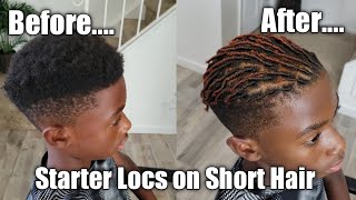 Starter Locs on Short Natural Hair  Mens Locs  Comb Coils [upl. by Hanala]