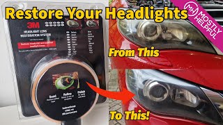 Make your headlights SPARKLE again with a 3M Headlight Restoration Kit [upl. by Nottarts]