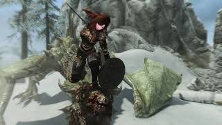 Skyrim Combat Mod Engarde showcasing giant and dragon changes [upl. by Gerda]