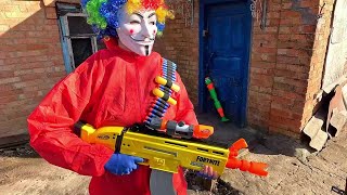 FREN NERF WAR NERF PRINCESS BATTLE sandwich and money First Person Shooter [upl. by Bonis]