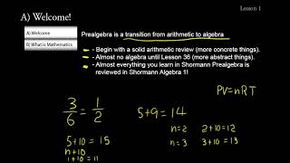 Shormann Math Pre Algebra Lesson 1 [upl. by Sergius19]