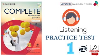 PET B1 Preparation  Listening Practice Test 9 with ANSWERS [upl. by Gladstone]