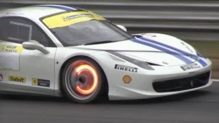 Ferrari 458 Challenge  Glowing Brakes amp Full Throttle Acceleration LOUD SOUND [upl. by Aloiv148]