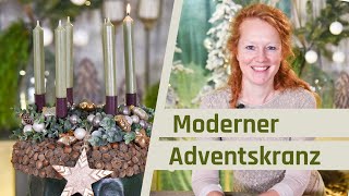 Adventskranz Ideen  modern amp einfach  Natürliche Weihnachtsdeko selber machen [upl. by Cordula]