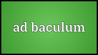 Ad baculum Meaning [upl. by Sirovart]