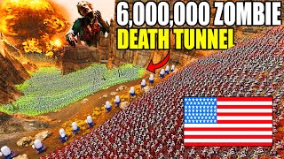 Can 20000 US ARMY Hold DEATH TUNNEL vs 6000000 Zombie Army Charge  UEBS 2 Best Mods [upl. by Rayle]