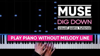 Muse  Dig Down Acoustic Gospel Version Visual Piano Tutorial [upl. by Gerg]