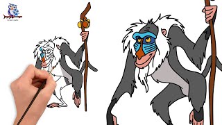 How to Draw Rafiki from Lion King  Step by Step [upl. by Douty]