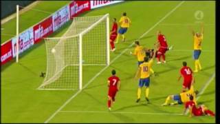 Malta  Sverige 0  1 VMKval 2009 Självmålet HD [upl. by Anirbys]