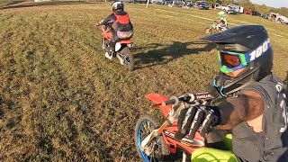 Photo Finish Pitbike Race on a Vintage MX Track I MOVMX I Half Send Racing [upl. by Selrhc77]