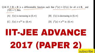 IITJEE ADVANCE PYQ 2017 AOD MONOTONIC FUNCTION [upl. by Anilat]