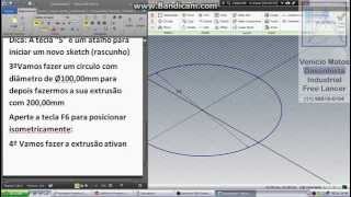 Aula 1Como fazer uma extrusão no Autodesk Inventor [upl. by Ribak524]