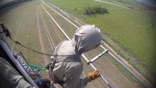 Helicopter Lineman  BareHanding 345000 volts [upl. by Fania]